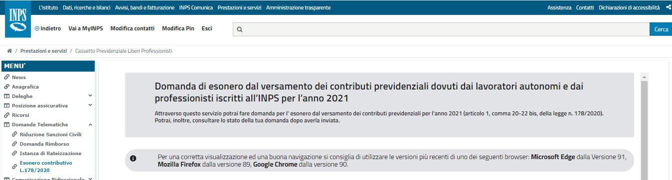 esonero contributivo domanda online