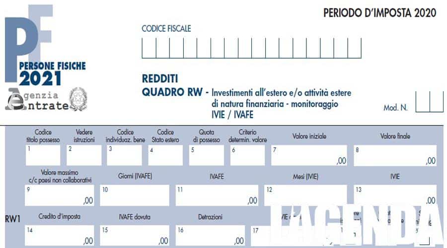 quadro rw ravvedimento