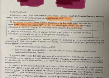 agenzia entrate lettera di compliance quadro rw conti esteri
